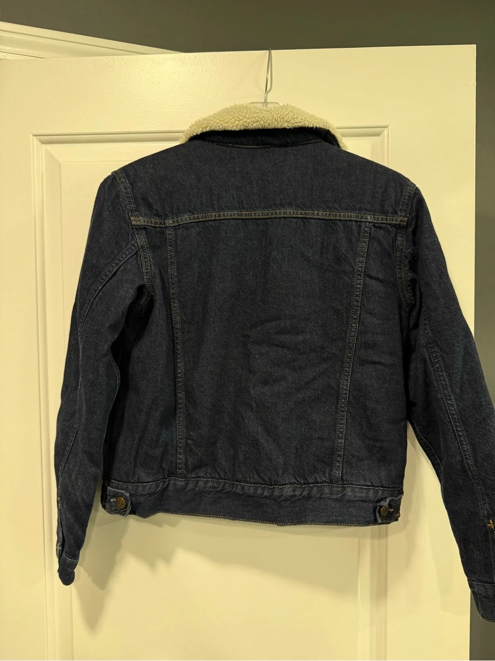 GAP Boy’s Dark Blue Denim Jacket with Cream Sherpa Collar